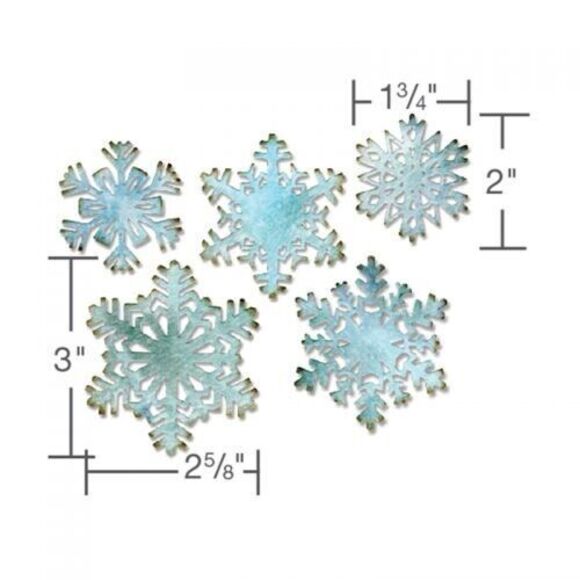 Rare Discontinued Tim Holtz PAPER SNOWFLAKES Sizzix Thinlits Die Set  HTF - Picture 2 of 2